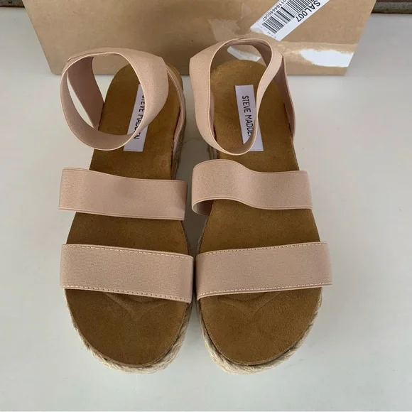 Steve Madden Womens Kimmie Blush Fabric Espadrille Platform Sandals US 9 M - Picture 4 of 9